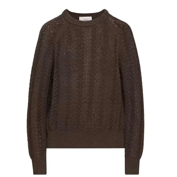 Aritzia Wilfred Arbor Merino Wool Sweater Womens Small Rich Mocha Brown - Picture 6 of 12